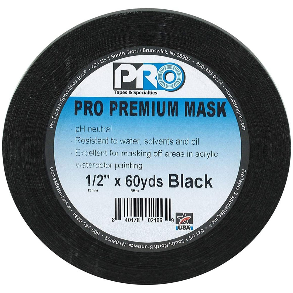 Pro Tapes Pro Premium Masking Tape 1/2"x60yd Black
