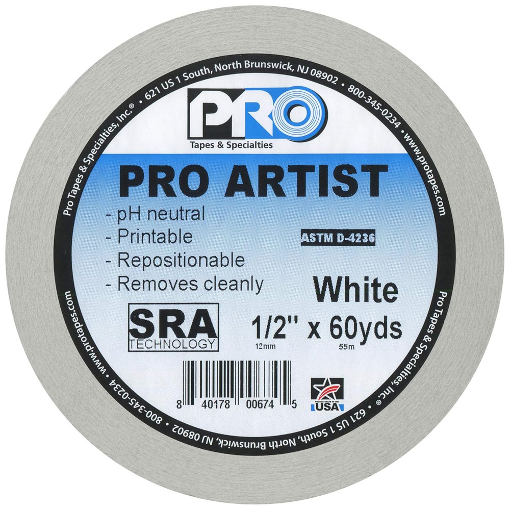 Pro Tapes Pro Artist Tape 1/2"x60yd White