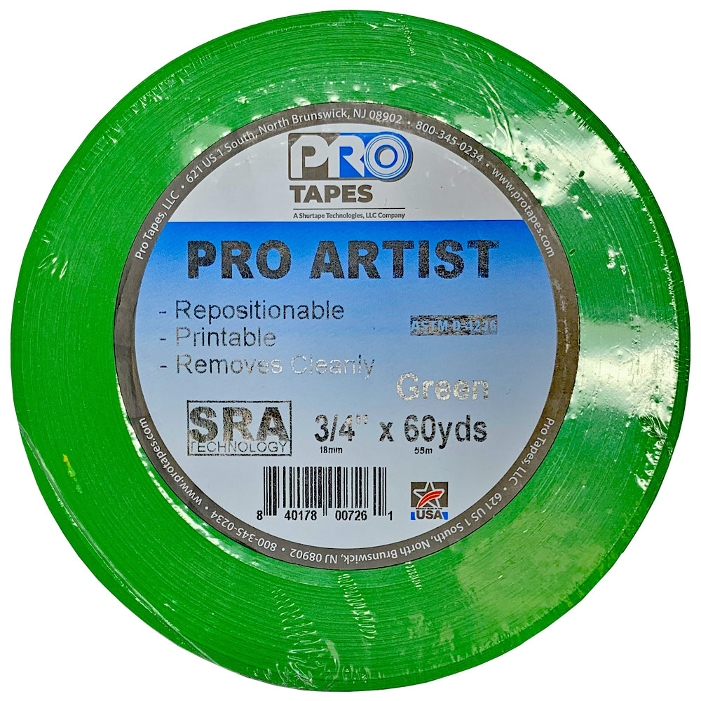 Pro Tapes Pro Artist Tape 3/4"x60yd Green