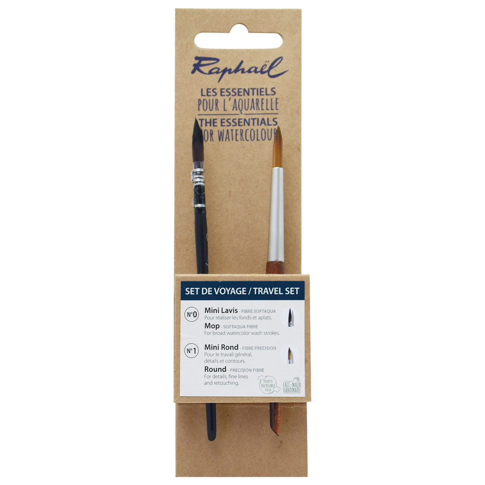 Raphael Essentials Acrylic & Watercolor Brush 2 Set Travel