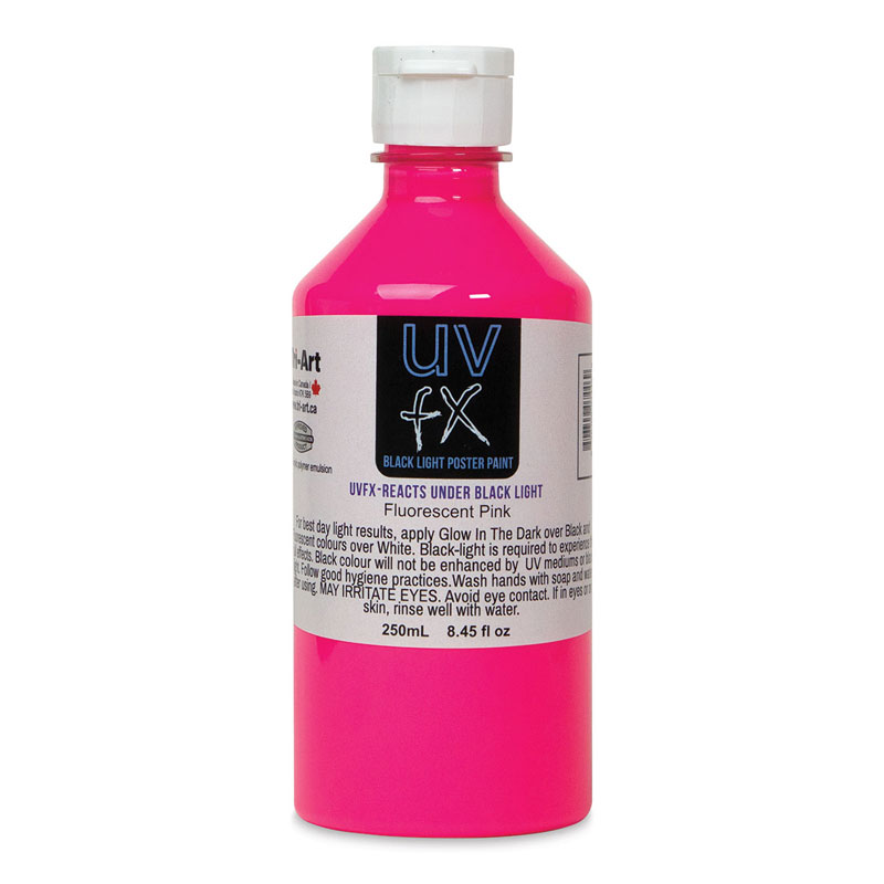 UVFX Black Light Poster Paint 250ml Fluorescent Pink