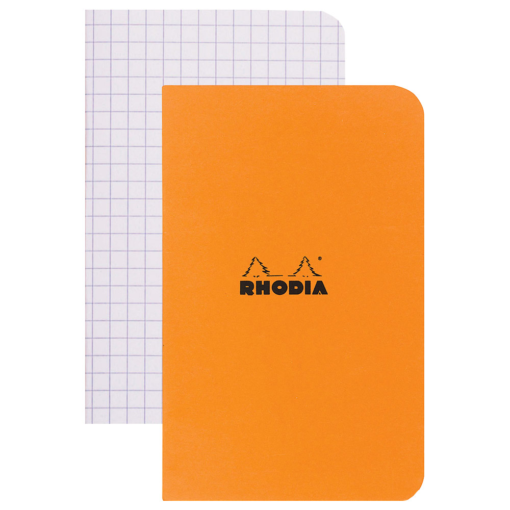 Rhodia A7 Pocket Grid Notebook 24 Sheets 3"x4.75" Orange