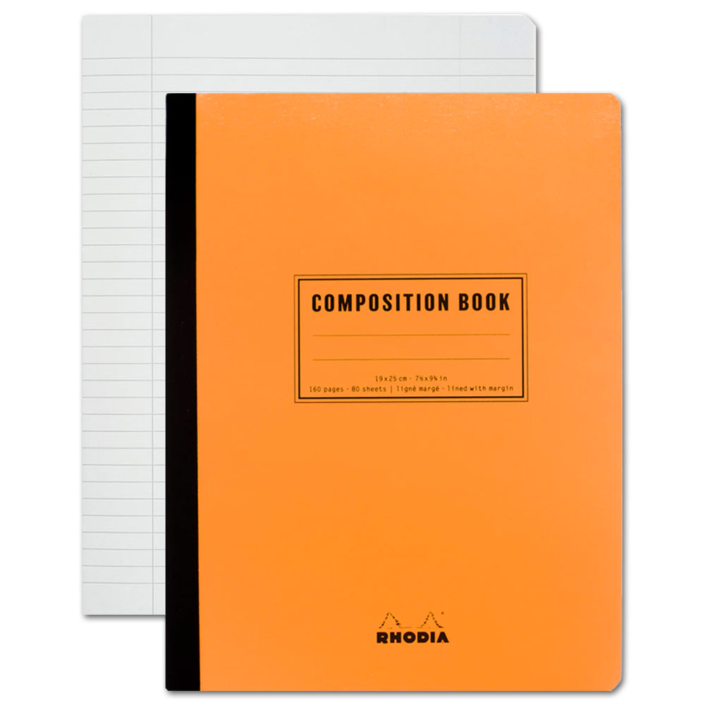 Rhodia Lined Composition Book 80 Sheets 7.5"x9.87" Orange