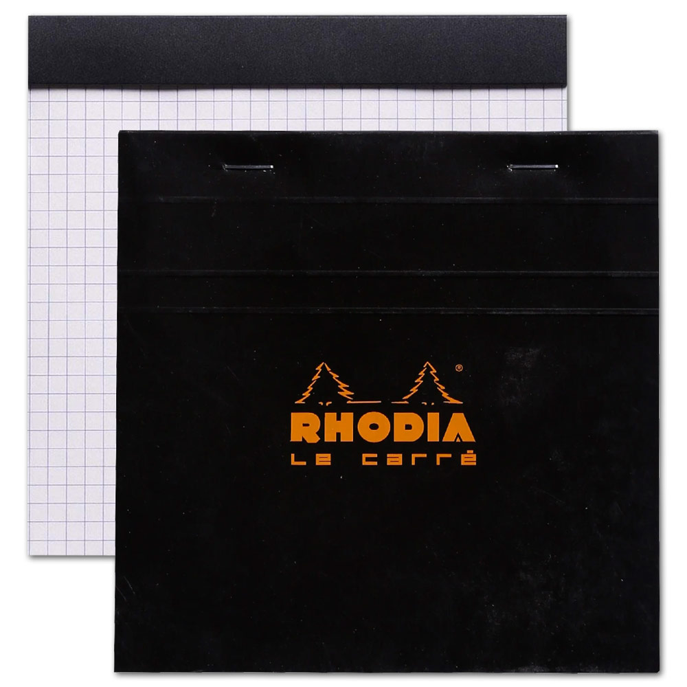 Rhodia Le Carre Graph Paper Pad 80 Sheets 5.75"x5.75" Black