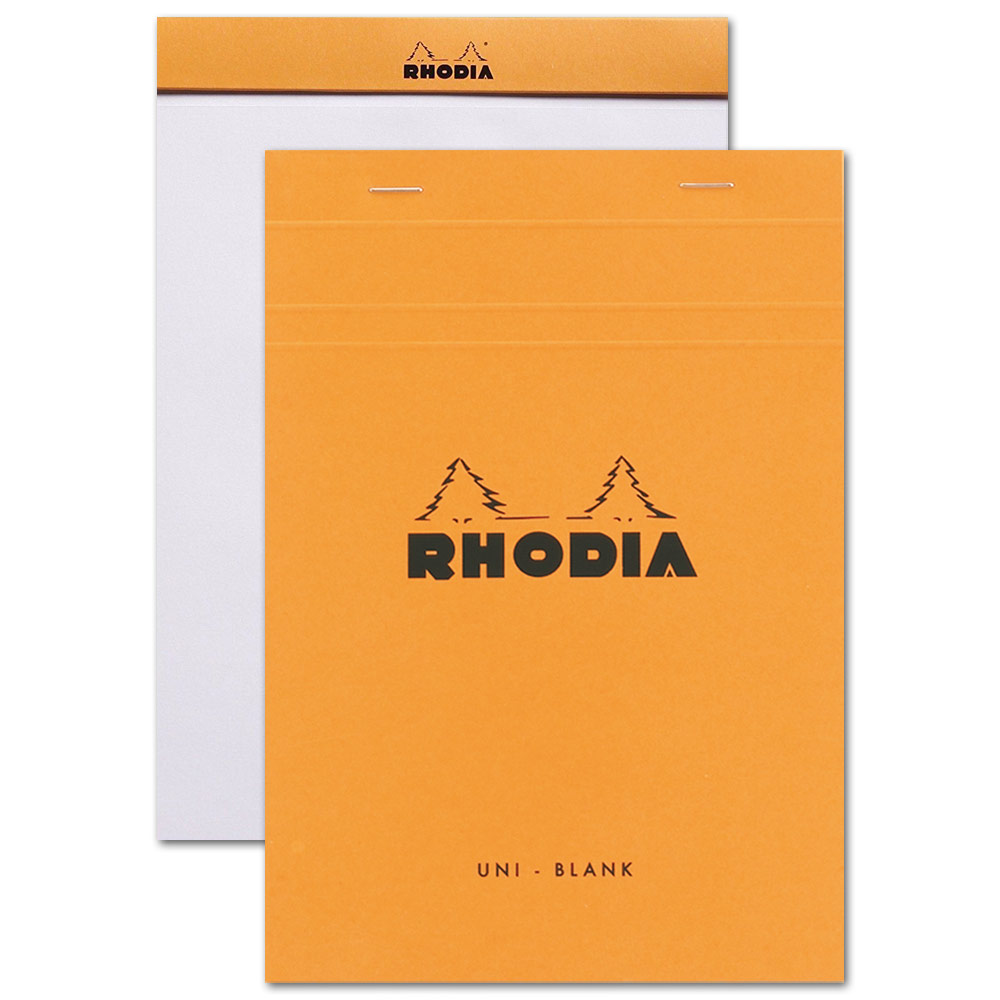 Rhodia A5 Blank Paper Pad 80 Sheets 6"x8.25" Orange