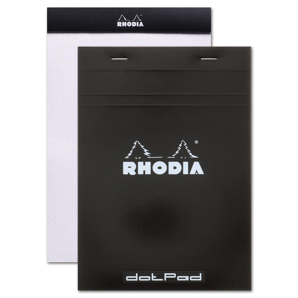Rhodia A5 Dot Paper Pad 80 Sheets 6"x8.25" Black