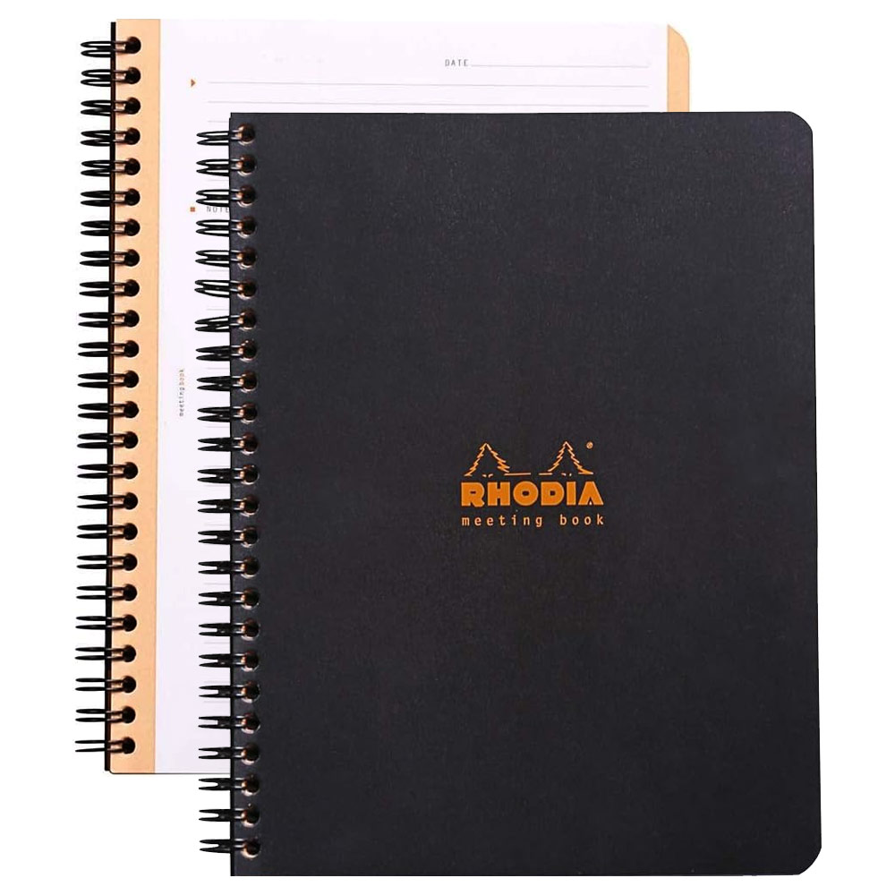 Rhodia A5+ Meeting Book 80 Sheets 6.5"x8.25" Black