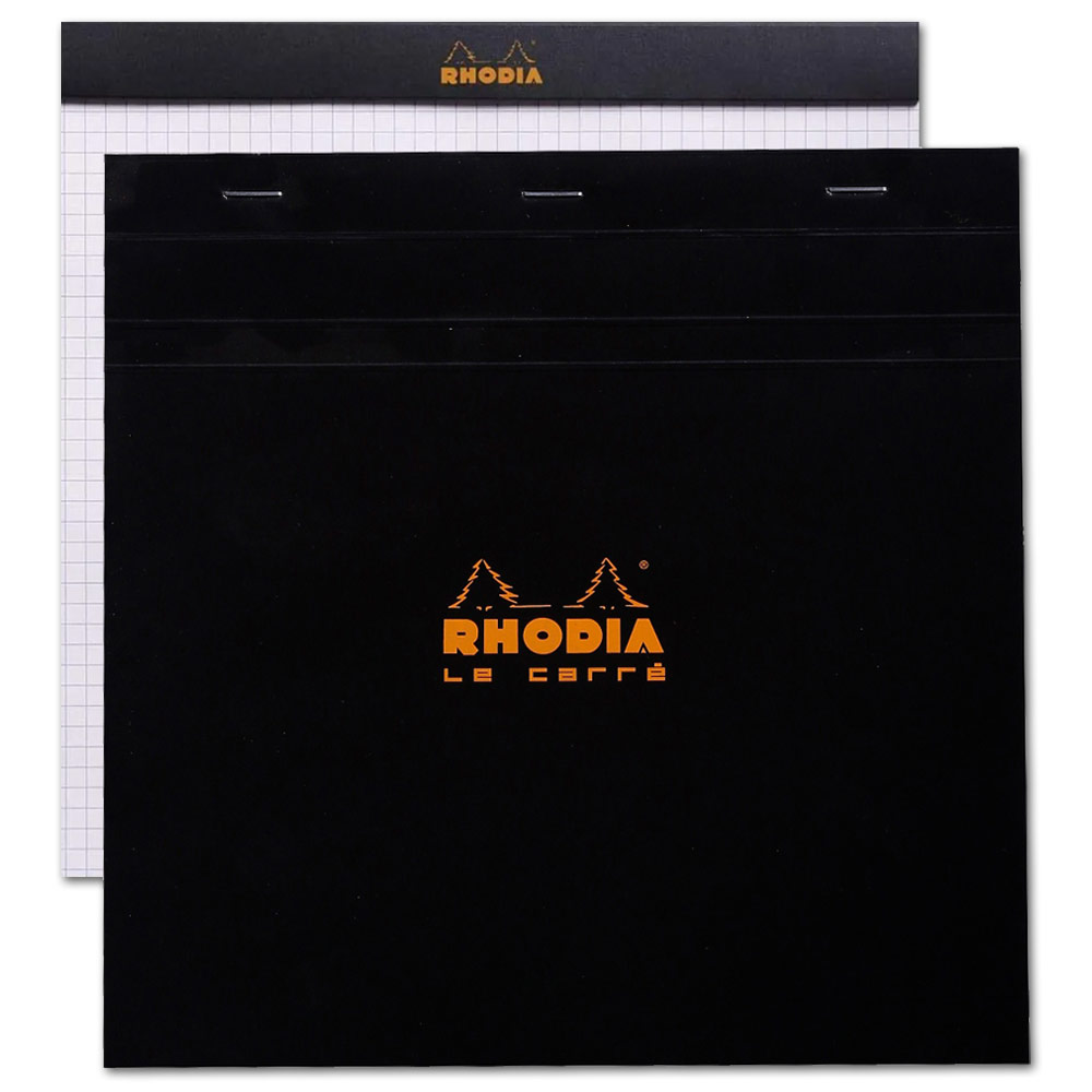 Rhodia Le Carre Graph Paper Pad 80 Sheets 8.25"x8.25" Black