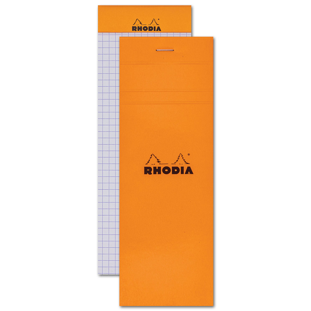 Rhodia Graph Paper Pad 80 Sheets 3"x8.25" Orange