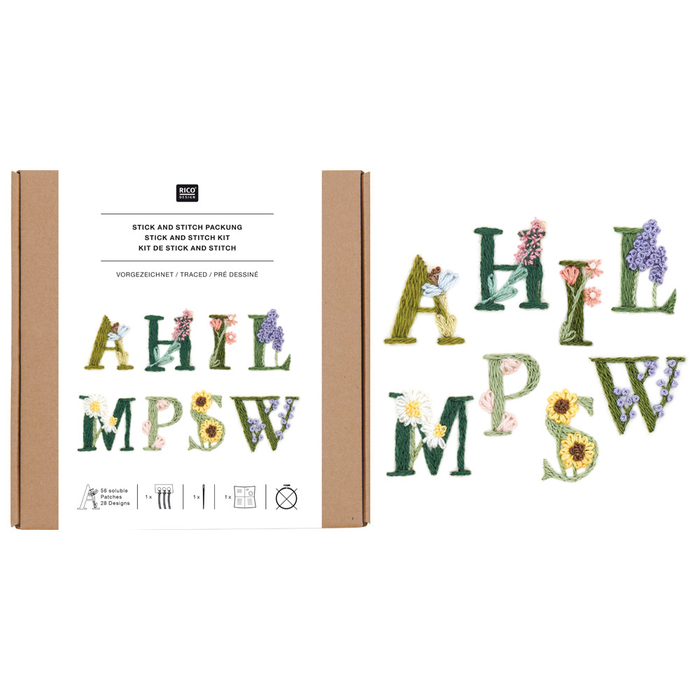 Rico Design Stick & Stitch Kit Alphabet Colorful
