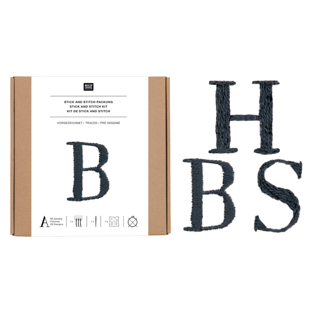 Rico Design Stick & Stitch Kit Alphabet Black