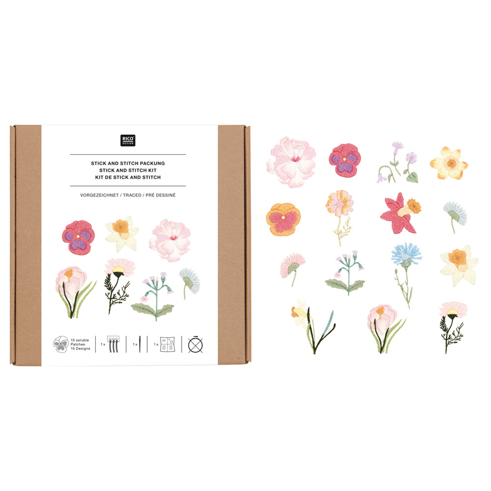 Rico Design Stick & Stitch Kit Spring Flowers