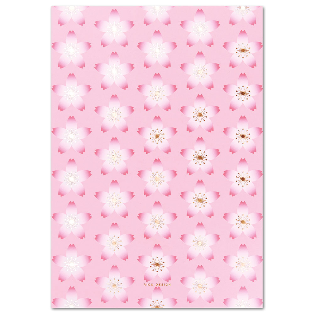 Rico Design Paper Poetry A5 Flower Notepad 50 Sheets Sakura Pink