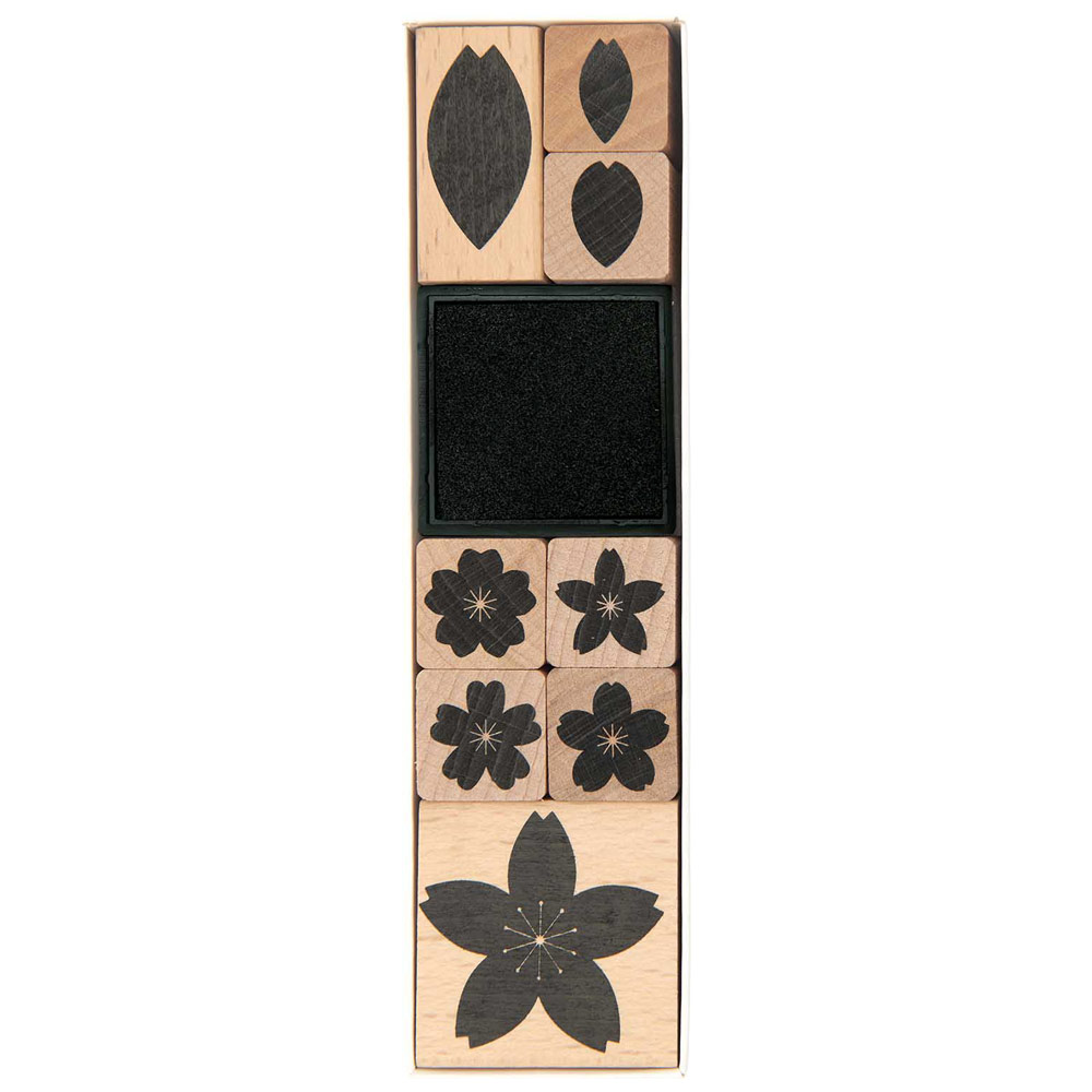 Rico Design Paper Poetry Wooden Stamp 9 Set Sakura