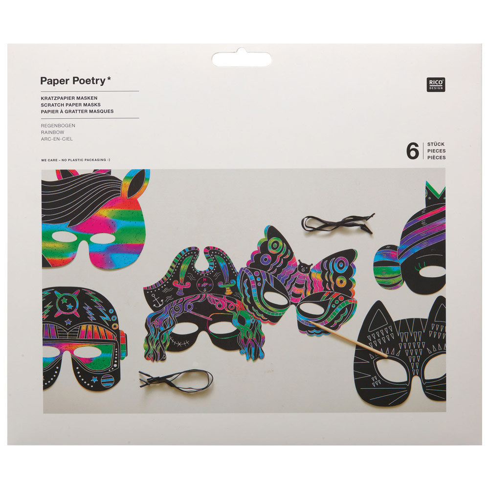 Rico Design Paper Poetry Scratch Paper Mask 6 Set