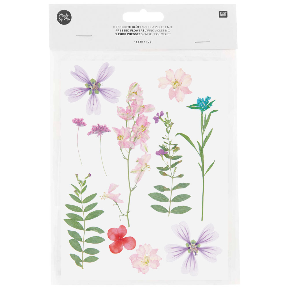 Rico Design Pressed Flower 11 Set Pink Violet Mix