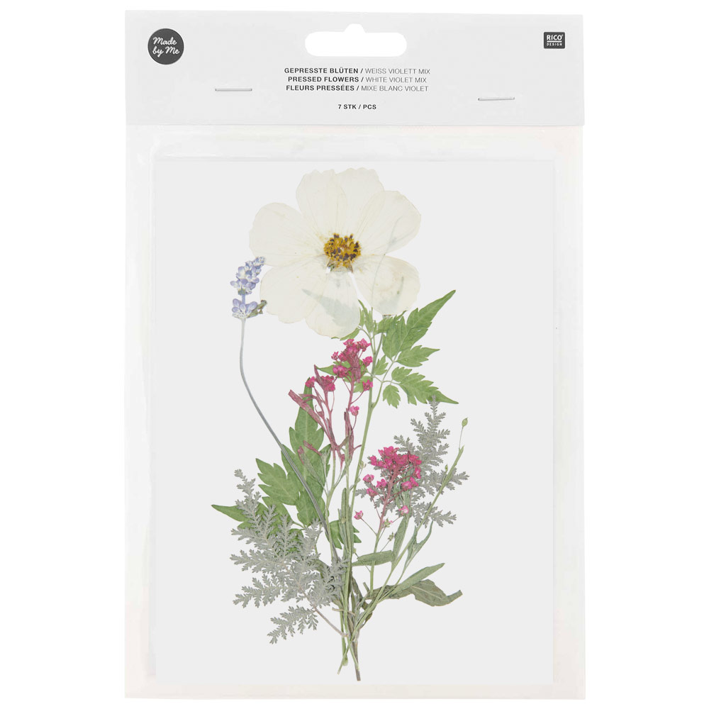 Rico Design Pressed Flower 13 Set White Violet Mix