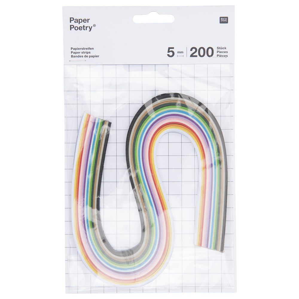 Rico Design Paper Poetry Quilling Paper 5mm x 200 Strips Multi-Color
