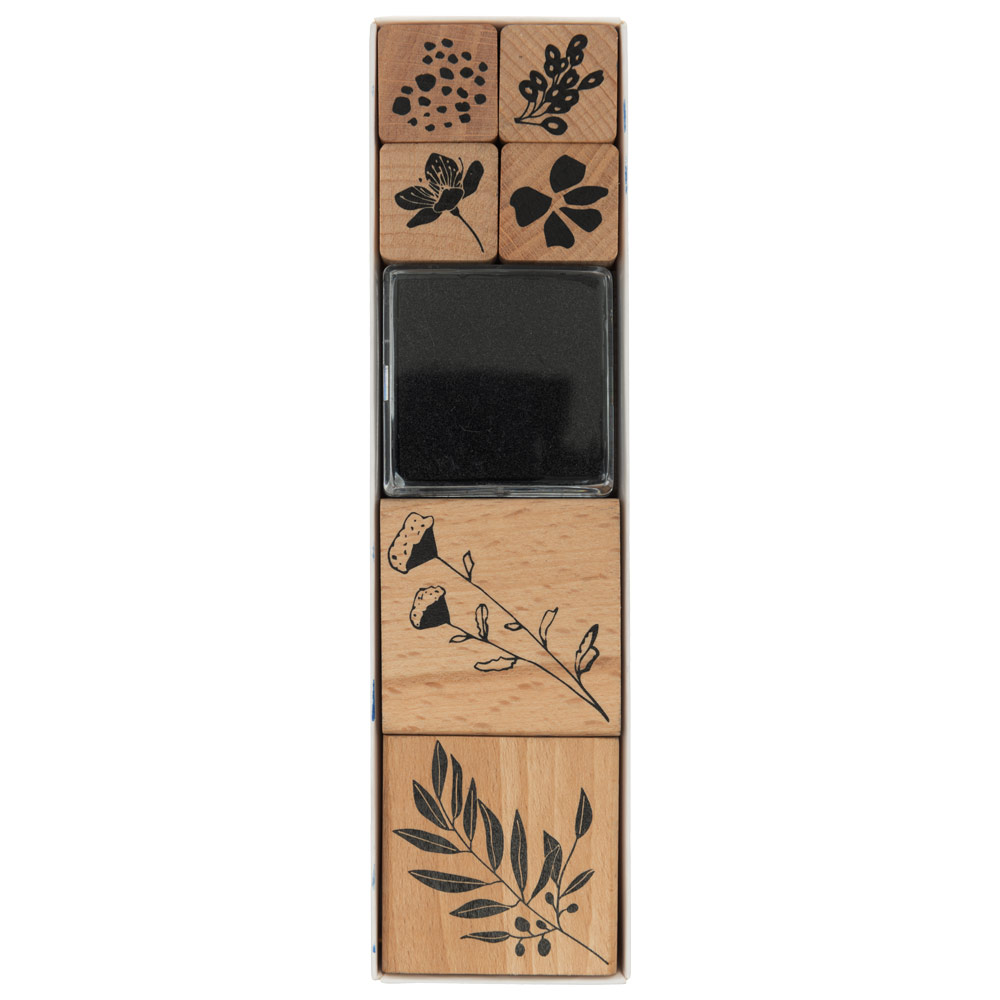 Rico Design Paper Poetry Wooden Stamp 7 Set Funny Fall