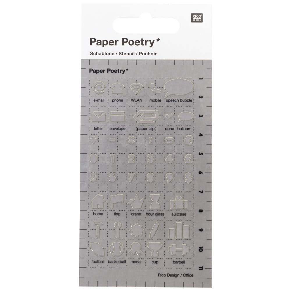 Rico Design Paper Poetry Journaling Stencil Office