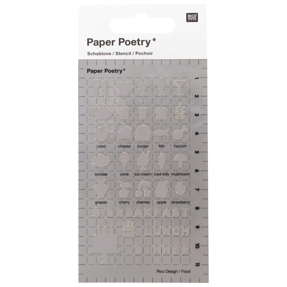 Rico Design Paper Poetry Journaling Stencil Food