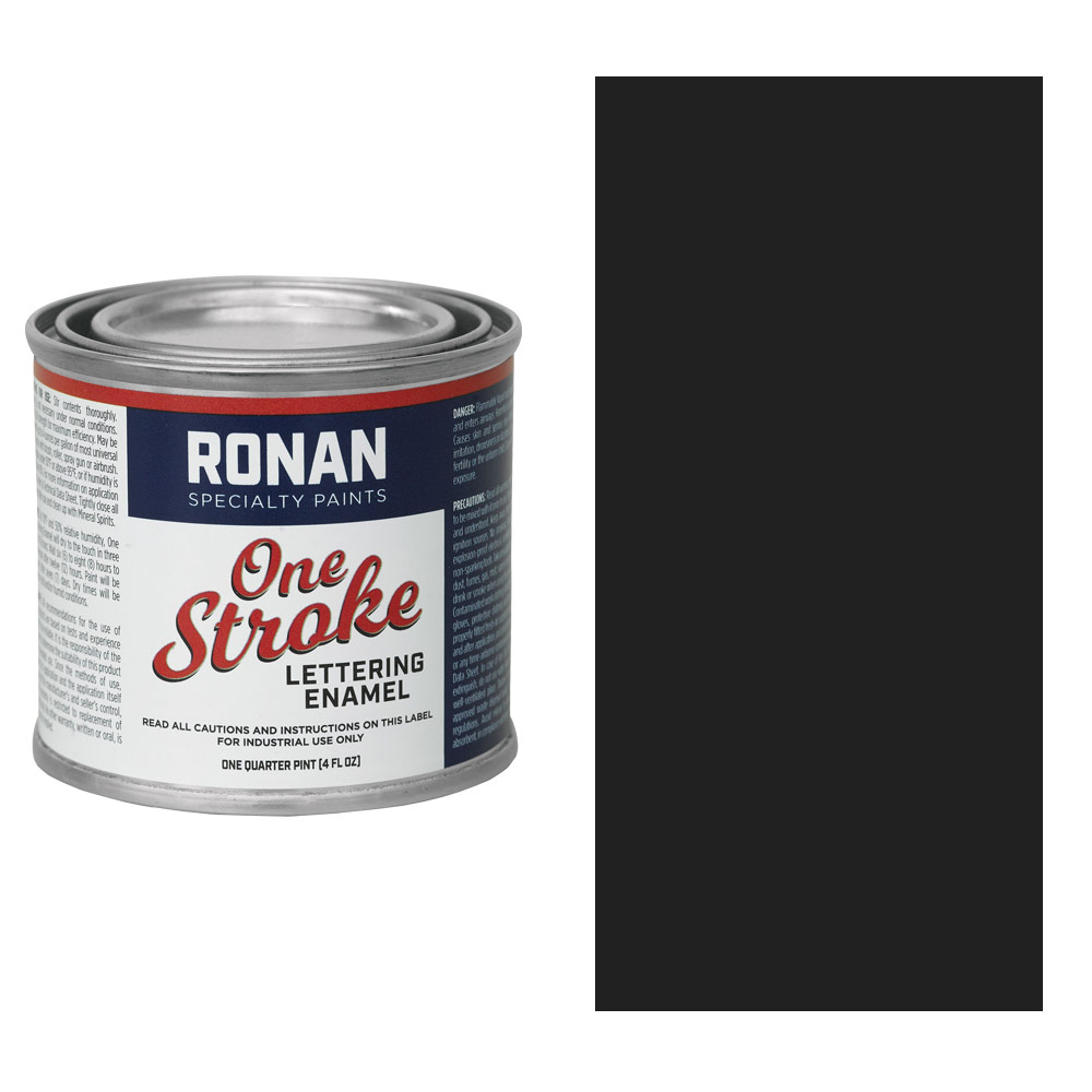 Ronan Paints One Stroke Lettering Enamel 4oz Flat Black