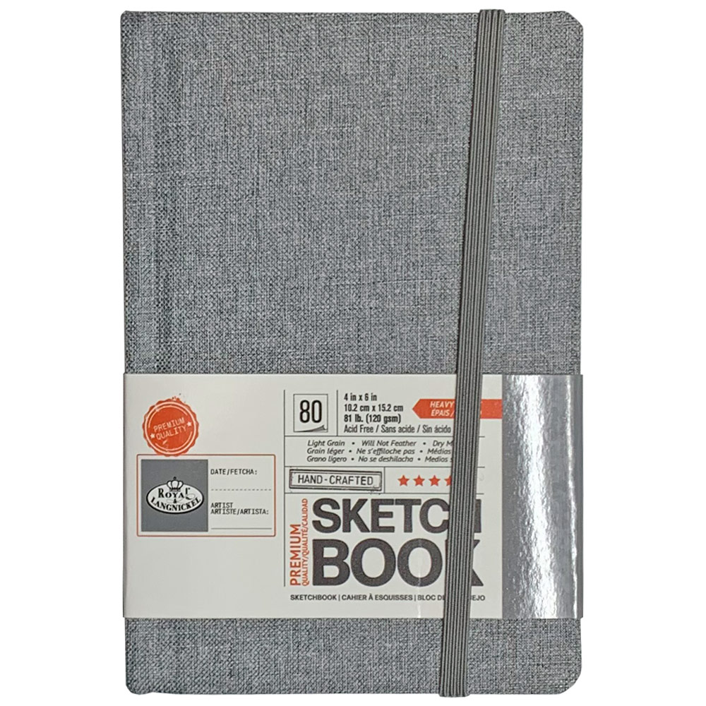 Royal & Langnickel Hardbound Sketchbook 80 Sheets 4"x6" Gray