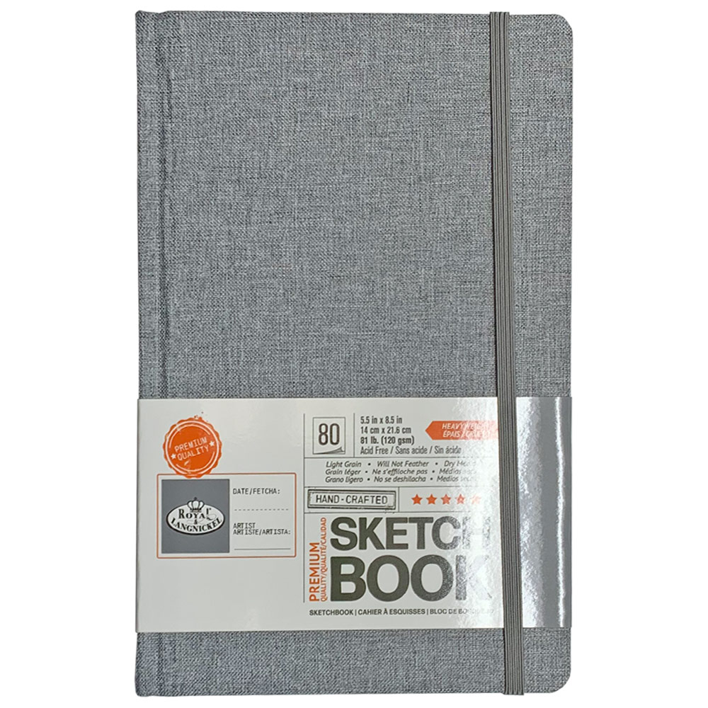 Royal & Langnickel Hardbound Sketchbook 80 Sheets 5.5"x8.5" Gray