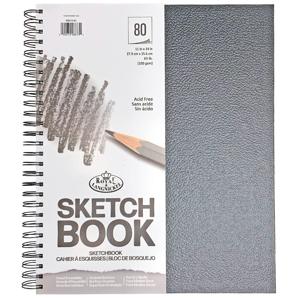 Royal & Langnickel Hard Sketchbook Spiral Bound 80 Sheets 11" x 14"