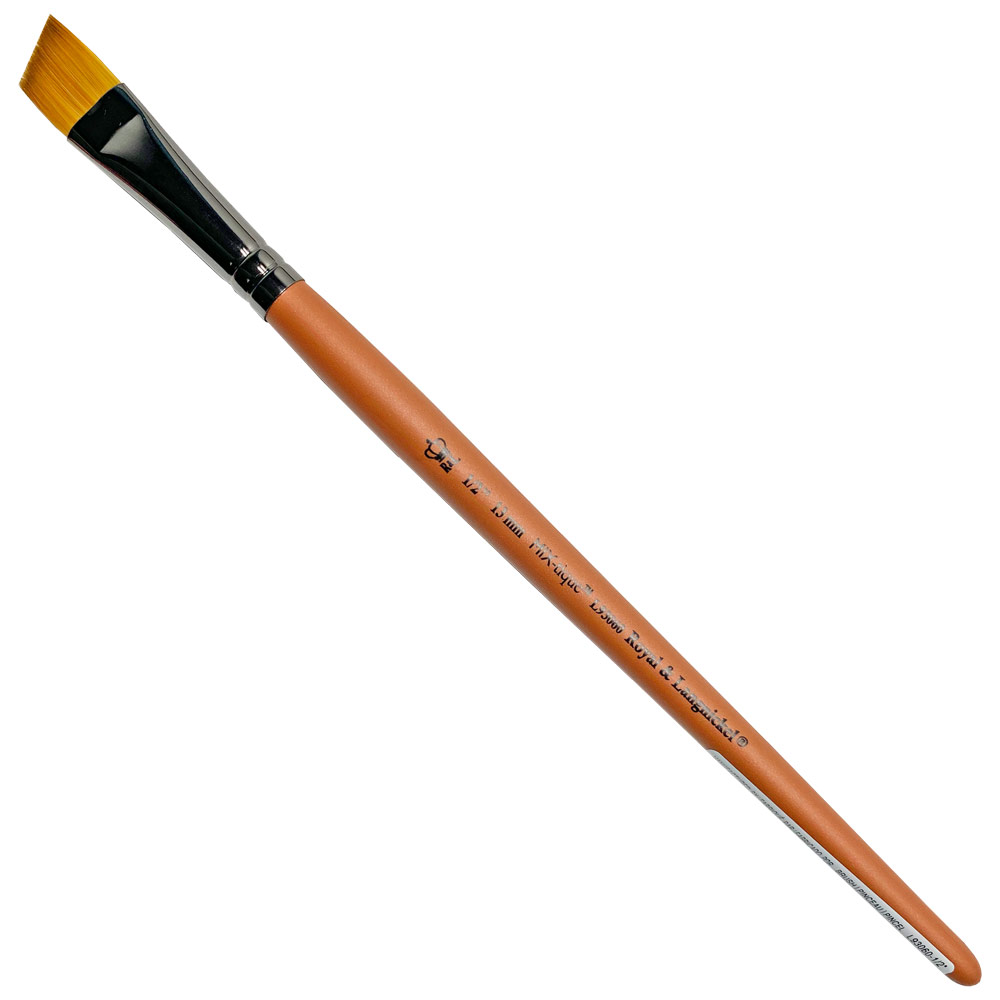 Royal MIX-tique Synthetic Gold Taklon Brush Angular 1/2"