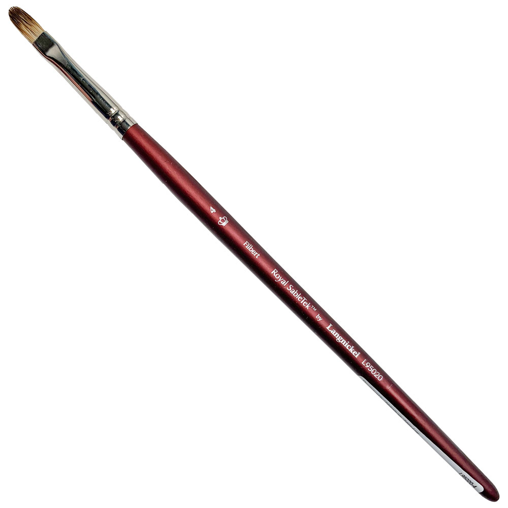 Royal SableTek Synthetic Mongoose Short Brush Filbert #4