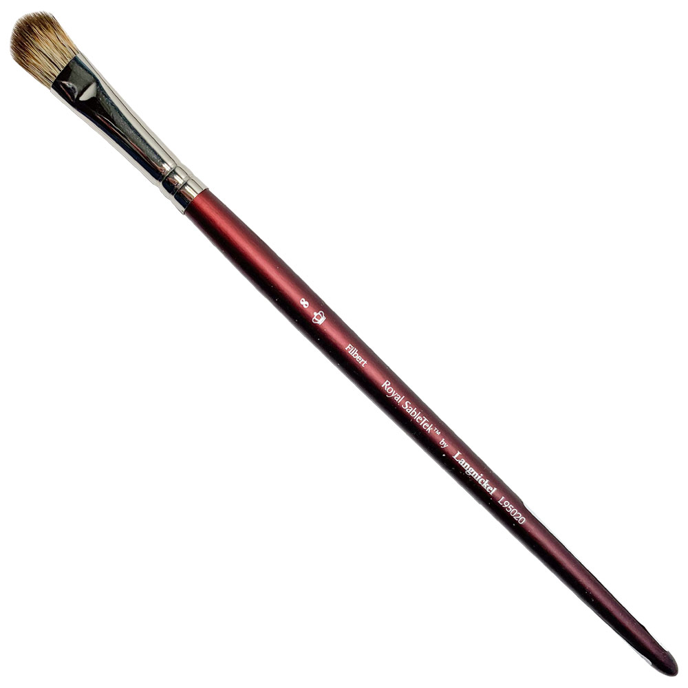 Royal SableTek Synthetic Mongoose Short Brush Filbert #8