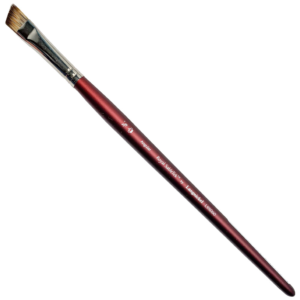 Royal SableTek Synthetic Mongoose Short Brush Angular 3/8"