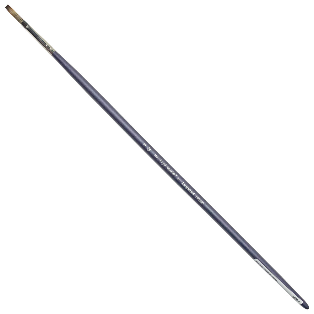 Royal SableTek Synthetic Mongoose Long Brush Flat #2
