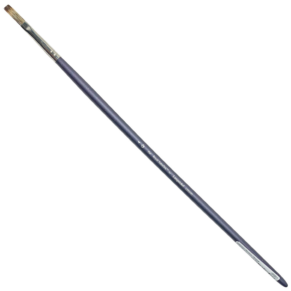 Royal SableTek Synthetic Mongoose Long Brush Flat #4