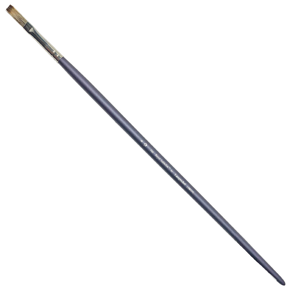 Royal SableTek Synthetic Mongoose Long Brush Flat #6