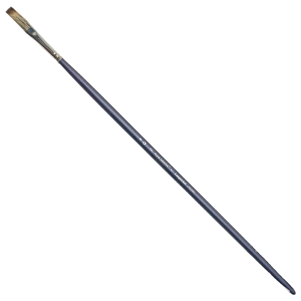 Royal SableTek Synthetic Mongoose Long Brush Flat #8