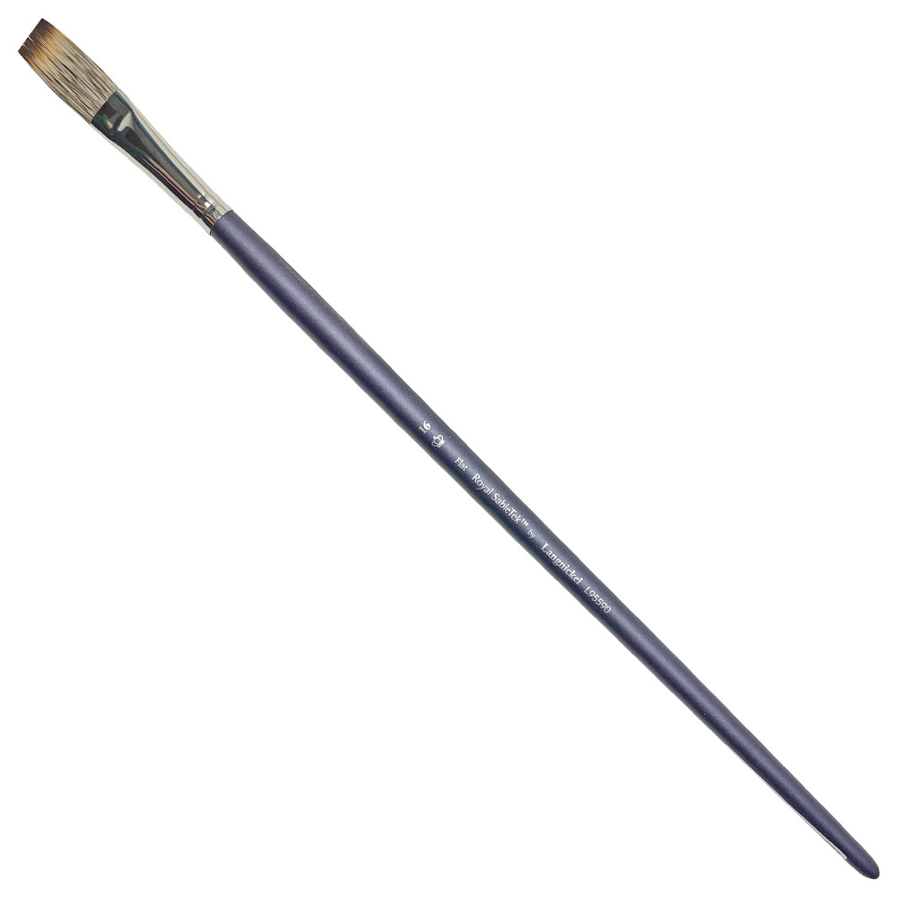 Royal SableTek Synthetic Mongoose Long Brush Flat #16