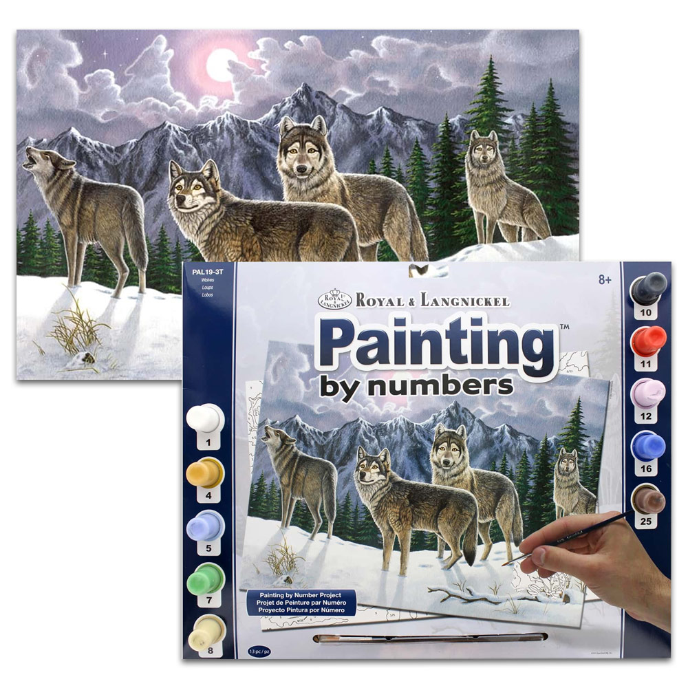 Royal Brush Painting By Numbers Adult 15.375"x11.25" Wolves