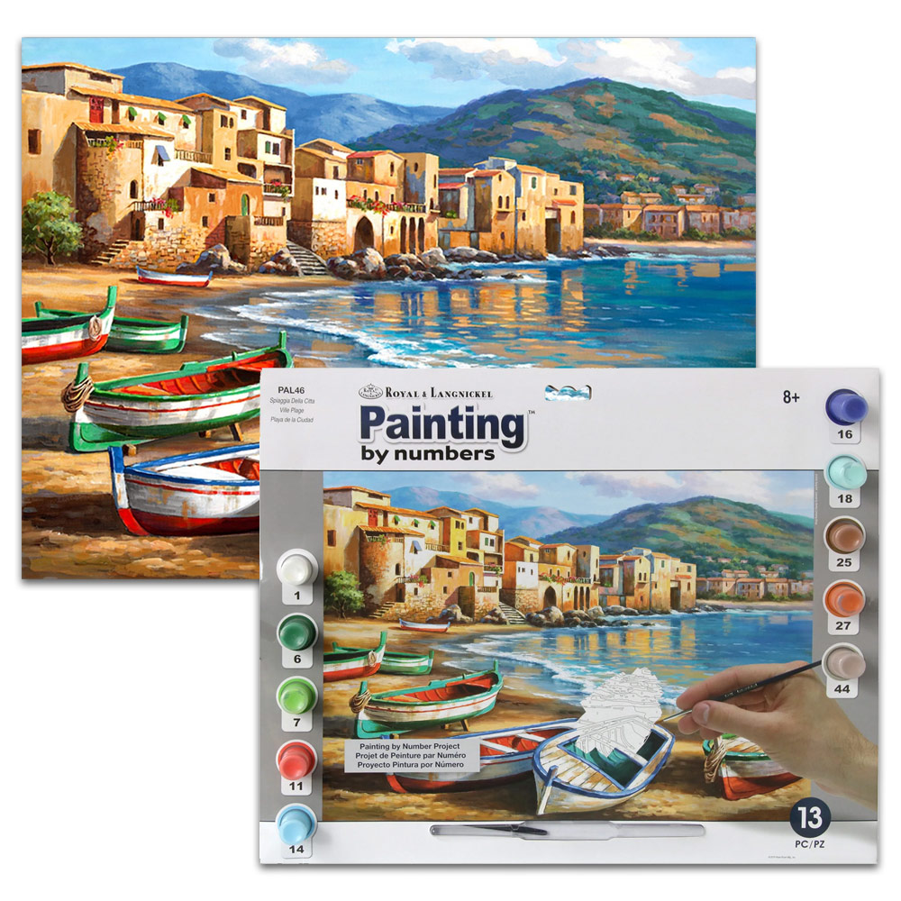 Royal Brush Painting By Numbers Adult 15.375"x11.25" Spiaggia Della Citta