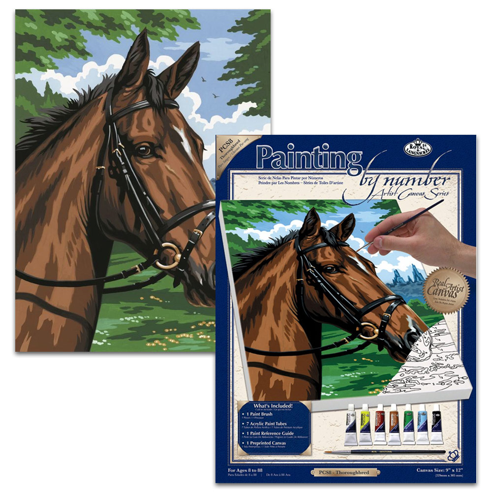 Royal Brush Painting by Number Artist Canvas Series 9"x12" Thoroughbred
