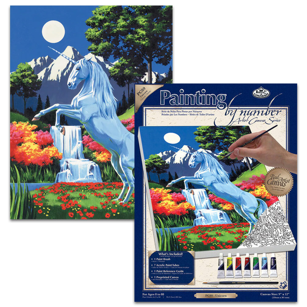 Royal Brush Painting by Number Artist Canvas Series 9"x12" Unicorn