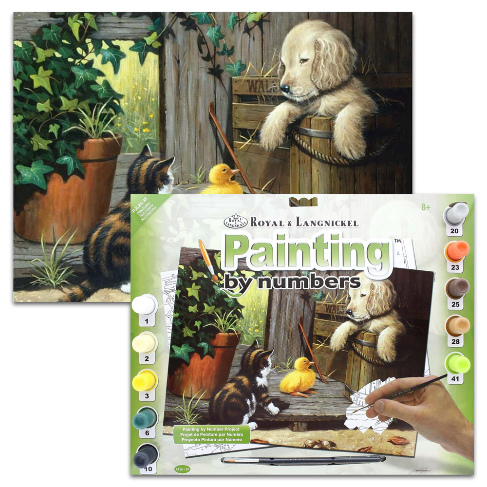 Royal Brush Painting by Numbers Junior 15.375"x11.25" Three Buddies