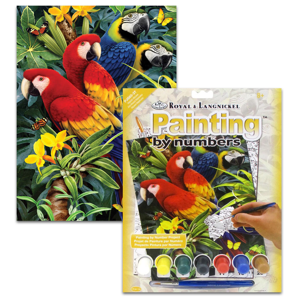 Royal Brush Painting by Numbers Junior 8.75"x11.75" Majestic Macaws