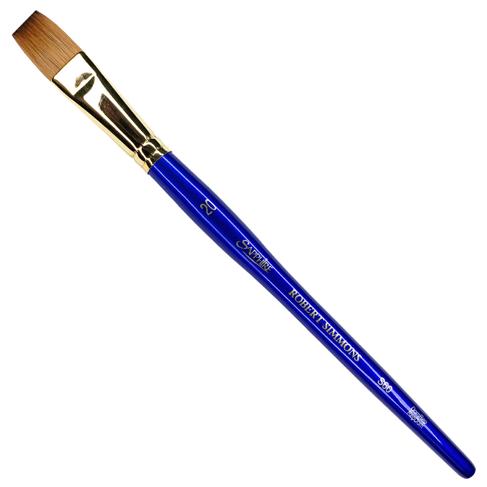 Robert Simmons Sapphire Sable Blend Watercolor Brush Flat Shader #20