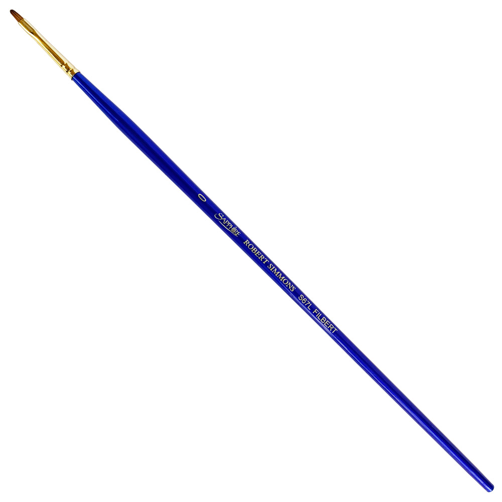 Robert Simmons Sapphire Synthetic Sable Long Handle Brush Filbert #0