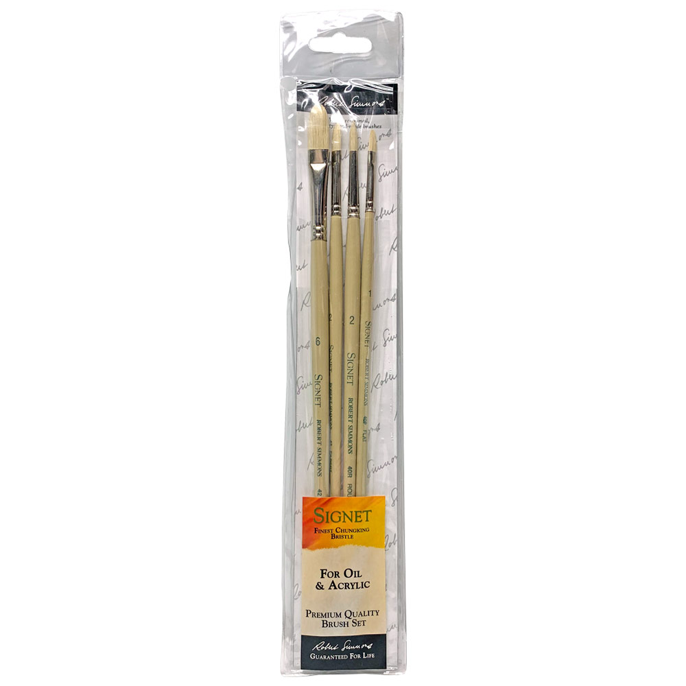 Robert Simmons Signet Hog Bristle Oil Brush 4 Set 6, 2, 2 & 1