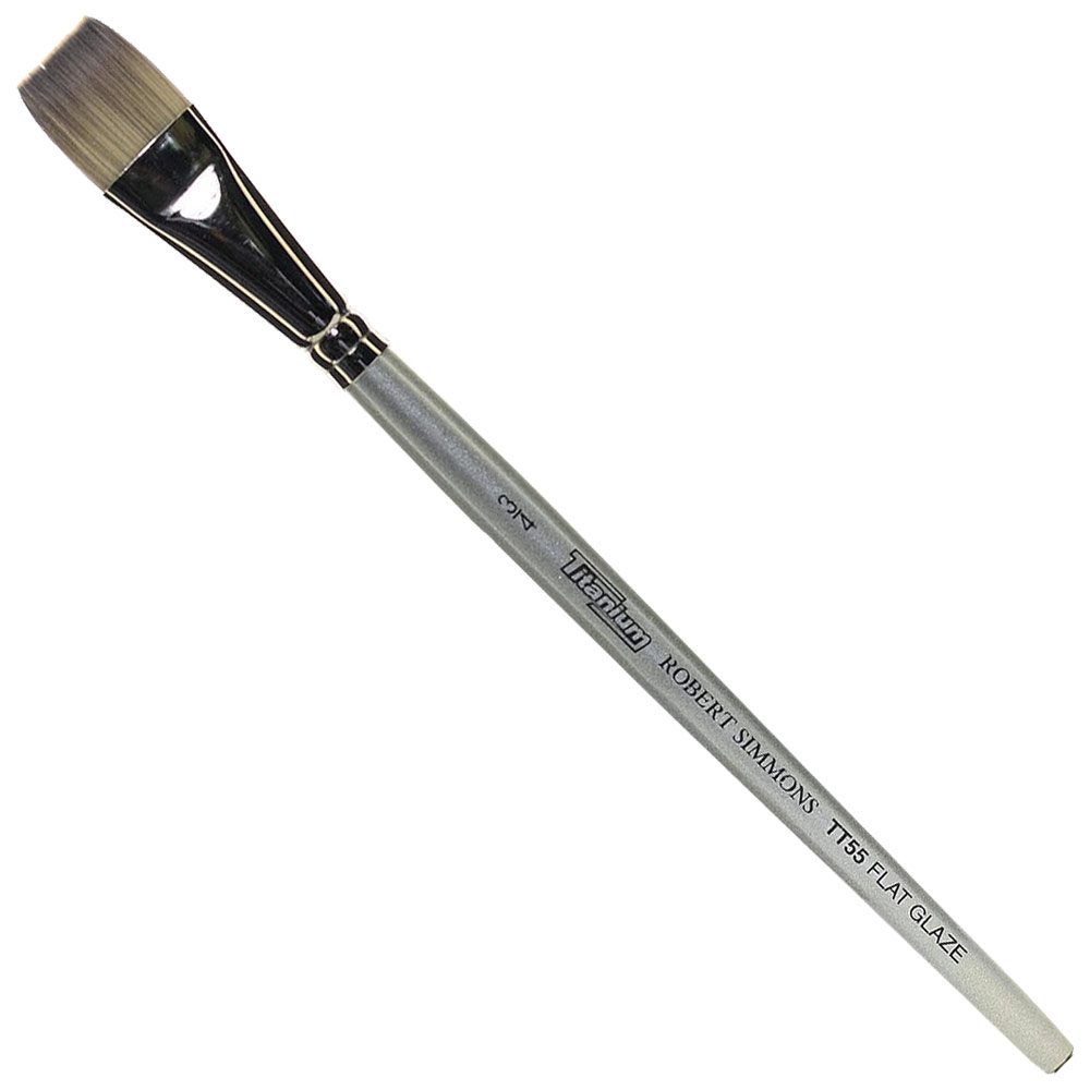 Robert Simmons TITANIUM Interlocked Bristle Brush Flat Glaze 3/4