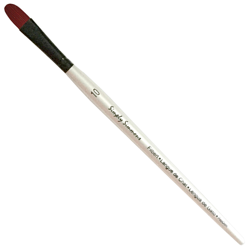Robert Simmons Simply Short Handle Brush Filbert #10