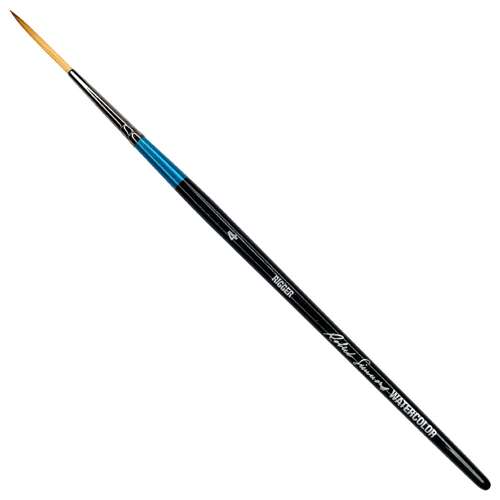 Robert Simmons Synthetic Watercolor Short Handle Brush Rigger #4